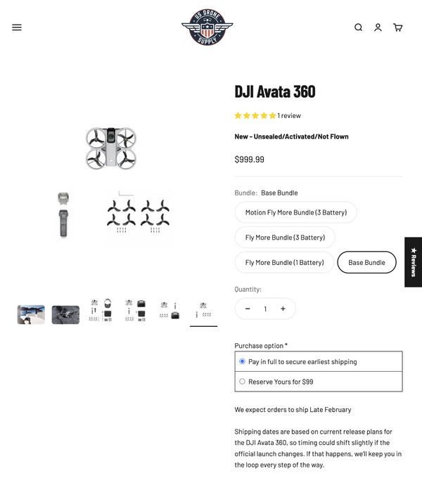 (图片来源：美国无人机供应公司）