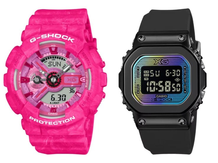 卡西欧 G-Shock GMA-S110XG-4A(左)和 GM-S5600XG-1(右)