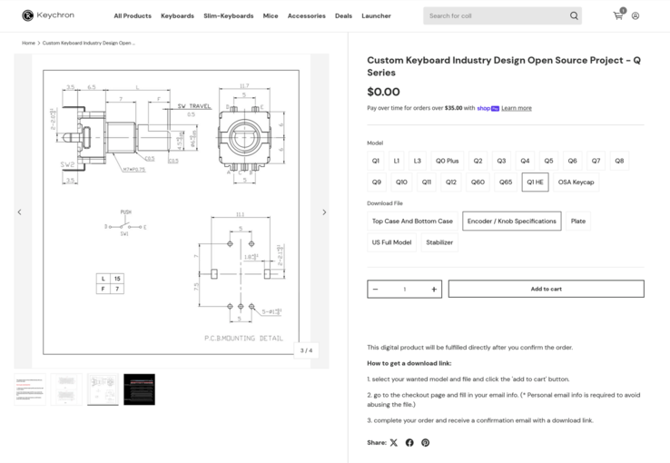 Keychron 3D 工业设计下载网站。 
