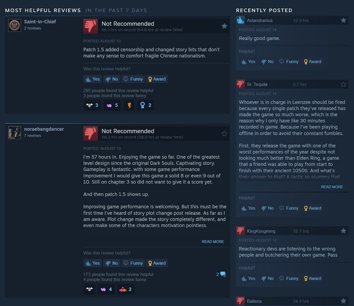 武昌：最近的 Steam 评论（图片来源：截图，Steam）