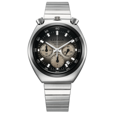 Citizen Tsuno Chronograph AN3714-50H 正面图，采用灰色渐变表盘。