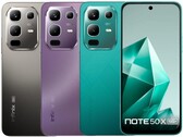 Infinix Note 50x 5G 有海洋绿、魔法紫和钛金灰三种配色（图片来源：Infinix）