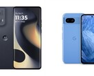 摩托罗拉 Edge 2024 仅有黑色可选，而 Pixel 8a 则有包括 Bay（蓝色）在内的四种颜色。(图片来源：摩托罗拉、谷歌--已编辑）。