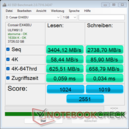 AS SSD 复制工作台 - 在配备 Core Ultra 9 288V 的 ZenBook OLED 上运行 EX400U