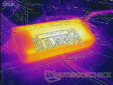 交流电适配器在游戏一小时后可以达到近60℃。