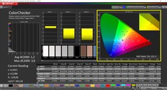 CalMAN ColorChecker（配置文件：P3，目标色彩空间：P3）