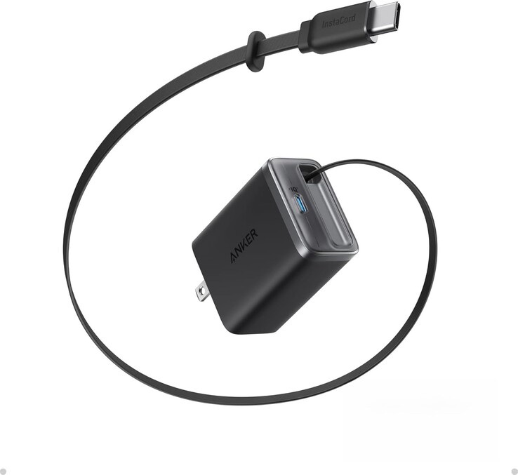 Anker Nano 充电器（35W，内置可伸缩 USB-C 电缆）。(图片来源：Anker）