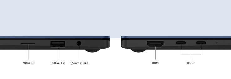 连接：microSD、USB-A 3.2、3.5 毫米耳机、HDMI、2 x USB-C