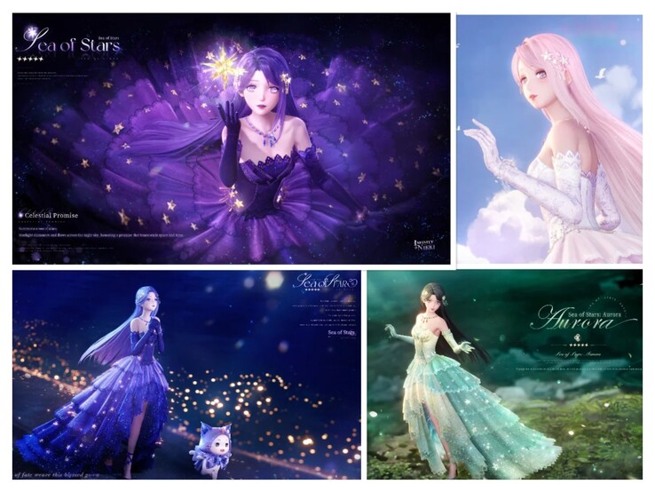 星海装备可以进化成多种颜色。(来源：Infinity Nikki via Reddit）
