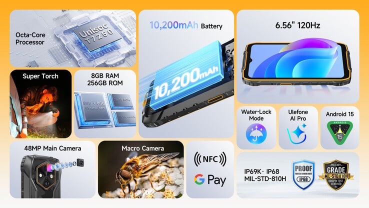 有 NFC，但没有 5G。(图片来源：Ulefone）