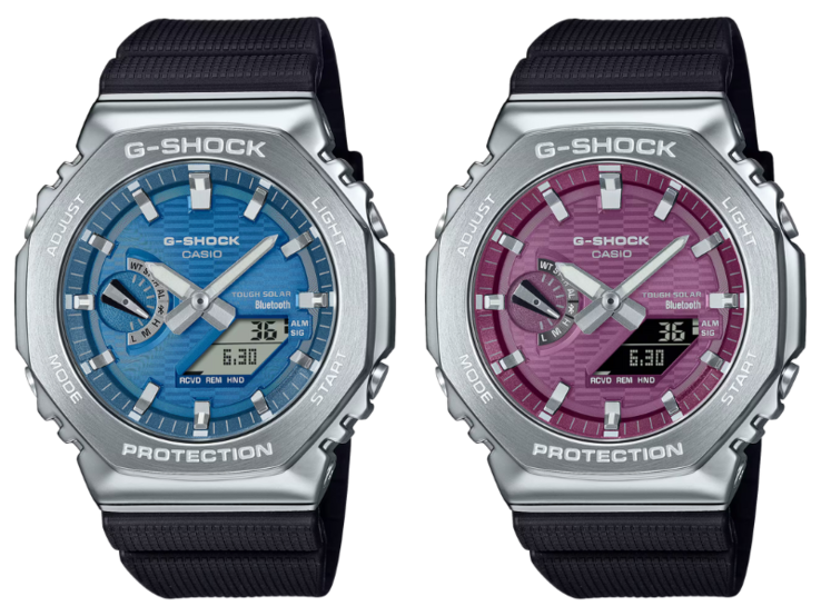 卡西欧 G-Shock GBM-2100A-2B（左）和 GBM-2100A-4B（右）手表。(图片来源：卡西欧）