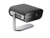Viewsonic M1 Max 便携式投影仪可为手机充电，并可从谷歌电视上串流视频。(图片来源：Viewsonic）