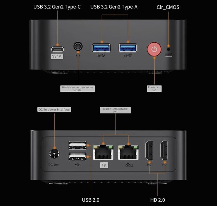 Peladn Wi-8 经济型迷你 PC 配备了丰富的端口。(图片来源：ITHome）