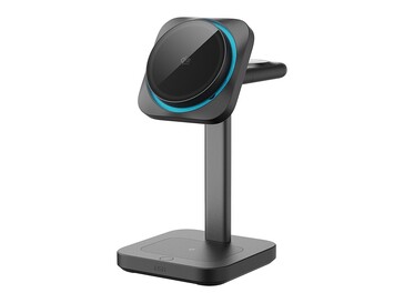 通过 Qi2 25W 认证的 ESR 3 合 1 充电站。(图片来源：ESR）