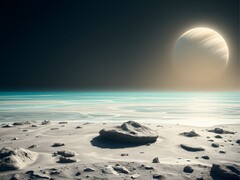 显示太空中海洋和行星的图像。(图片来源：Kyraxys - Pixabay）