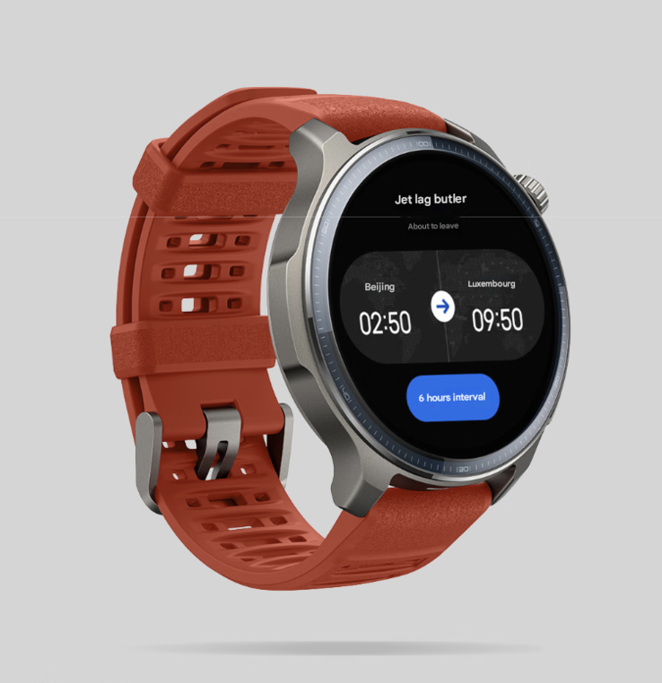 Zepp OS 5 具有时差管理器功能，在 Balance 2 智能手表上显示。(图片来源：Amazfit，机器翻译）