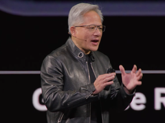 Nvidia 首席执行官黄仁勋在 GTC 2026 大会上的截屏照片