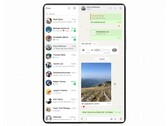 WhatsApp 终于允许用户发送未压缩的照片了。(图片：三星/Meta，经编辑）