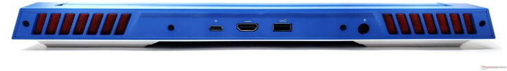 后部：USB 3.2 Gen2 Type-C与DisplayPort输出，HDMI 2.1输出，USB 3.2 Gen1 Type-A，DC输入