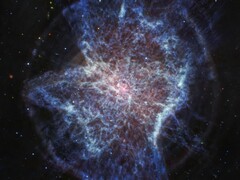行星状星云 NGC 6072 的中红外图像（图片来源：NASA、ESA、CSA 和 STScI；已裁剪）