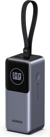 Ugreen Nexode 移动电源 20000mAh 130W，集成 USB-C 连接线。(图片来源：Ugreen）