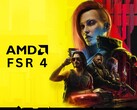 带有 AMD FSR 4 徽标的《赛博朋克 2077》角色（图片来源：CD Projekt Red 提供的《赛博朋克 2077》官方图纸编辑）：使用来自 CD Projekt Red 的《赛博朋克 2077》官方图片编辑)