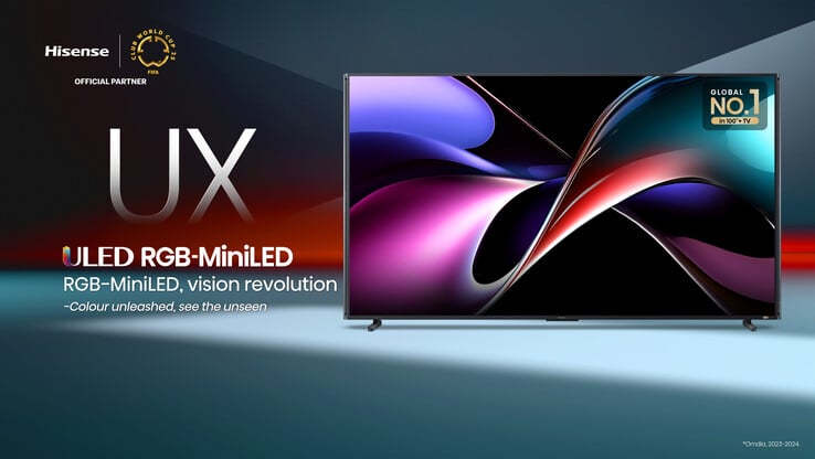 海信 116UX Mini-LED RGB 电视。(图片来源：海信）