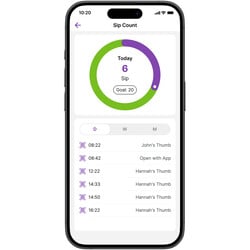 家长可以通过智能手机控制和监控对 CareSip 水瓶的使用。