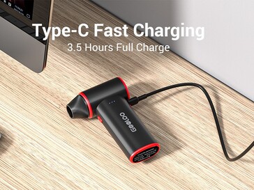 Gooloo F3 无线电动空气除尘器配备 5,000 毫安时电池(图片来源:Gooloo)