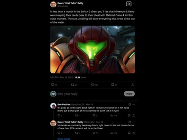 Kiwi Talkz Metroid Prime 4: Beyond Switch Direct X 帖子（图片来源：截图，Kiwi Talkz X 账户）