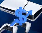 带有美元符号和向上箭头的 PS5 游戏机（图片来源：索尼 PlayStation，有删改）