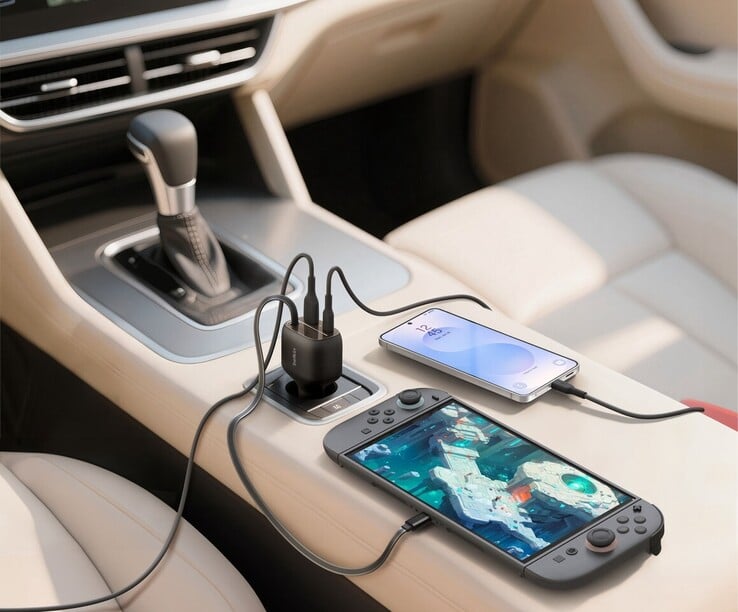 贝尔金 BoostCharge 车载充电器内置 USB-C 连接线。(图片来源：贝尔金）