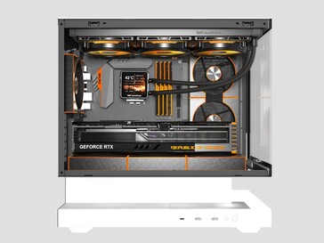 标准版 Floatron F1 mATX 机箱的白色款。(图片来源：darkFlash）