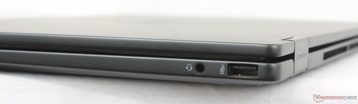 右：3.5 毫米耳机，USB-A（10 Gbps）