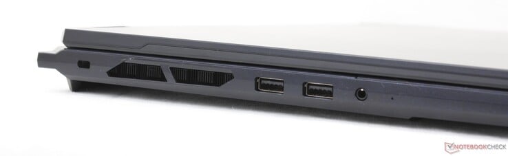 左:Kensington 锁、2x USB-A 3.2 Gen. 2、3.5 毫米耳机