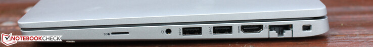 microSD，组合音频端口，2个USB-A 3.0，HDMI，RJ45，戴尔安全锁