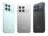 小米 Poco F8 Pro 的三种首发颜色。(图片来源:Xiaomi via Sudhanshu Ambhore - 已编辑)