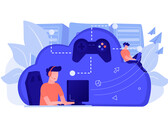 通过中央基础设施连接多个用户的云游戏插图（图片来源：vectorjuice via Freepik）