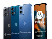 摩托罗拉将销售至少有三种颜色可供选择的 Moto G34 5G,其中一种是皮革外观。(图片来源:MySmartPrice - 已编辑)