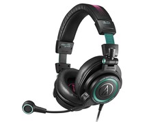 铁三角初音未来 ATH-M50xSTS-USB MIKU 耳机采用 Miku 设计元素。(图片来源：铁三角）