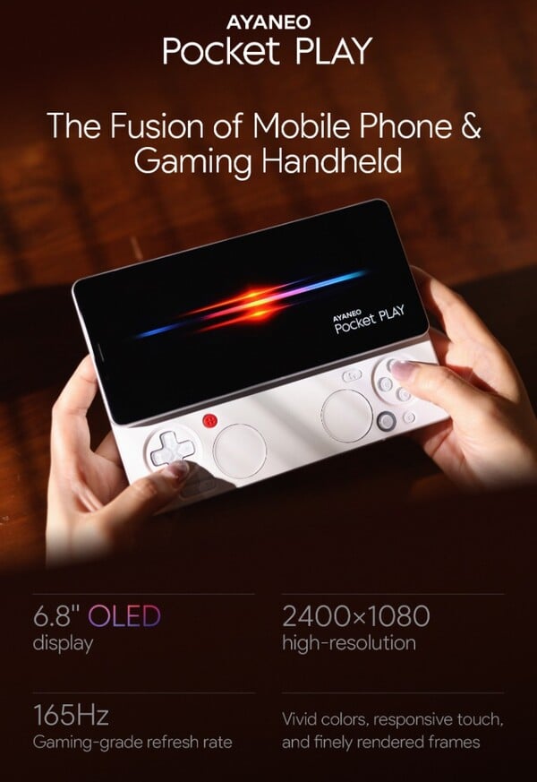 Ayaneo Pocket Play 的刷新率为 165Hz。(图片来源:Ayaneo)