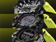 从上到下依次为卡西欧 G-Shock Gravitymaster GRB300RY-1A9、Mudman GW9500MRY-1A9 和 Rangeman GPRH1000RY-1A9。(图片来源:卡西欧)