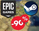 席德-梅尔的文明 6》目前在 Steam 和 Epic Games 商店的折扣都是 90%。(图片来源：Steam / Epic Games）