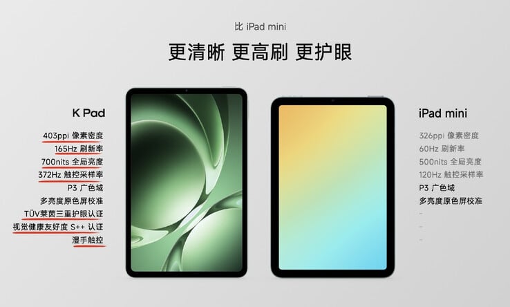 红米 K Pad 的 8.8 英寸显示屏可提供高达 700 尼特的亮度。(图片来源：小米）