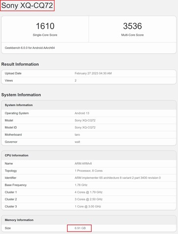 Xperia 5 IV。(图片来源：Geekbench)