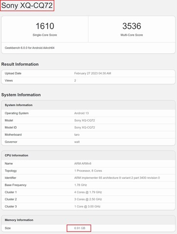 Xperia 5 IV。(图片来源：Geekbench)