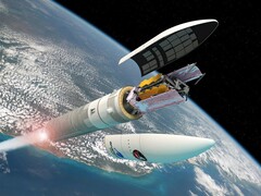 詹姆斯-韦伯太空望远镜在轨道上展开的概念图（欧空局；已裁剪）