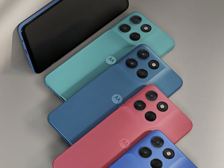 四种首发颜色的 Moto G57 Power。(图片来源:摩托罗拉)