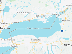 在 MapQuest 上,安大略湖的名称保持不变。