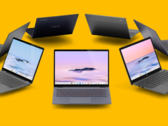 在谷歌新的Chromebook Plus 计划下生产的 Chromebook 比通常在 ChromeOS 世界中看到的规格更强。(图片：谷歌 Chrome 浏览器、英特尔、AMD 和 Ryzen 标识，有删改）